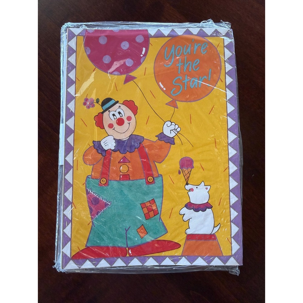 Vintage Current Inc Birthday Cards Reminder Refill 12 Pk Sealed Clown Dog Circus